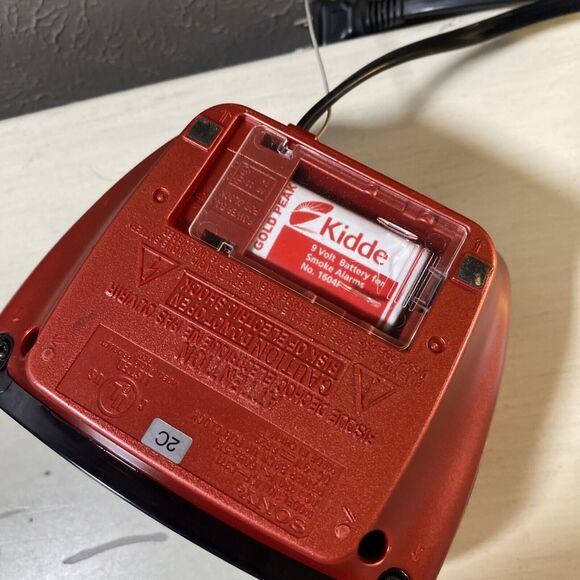 Vintage Sony Dream Machine AM/FM Alarm Clock Radio Red Model ICF-C111 Tested - Picture 7 of 8